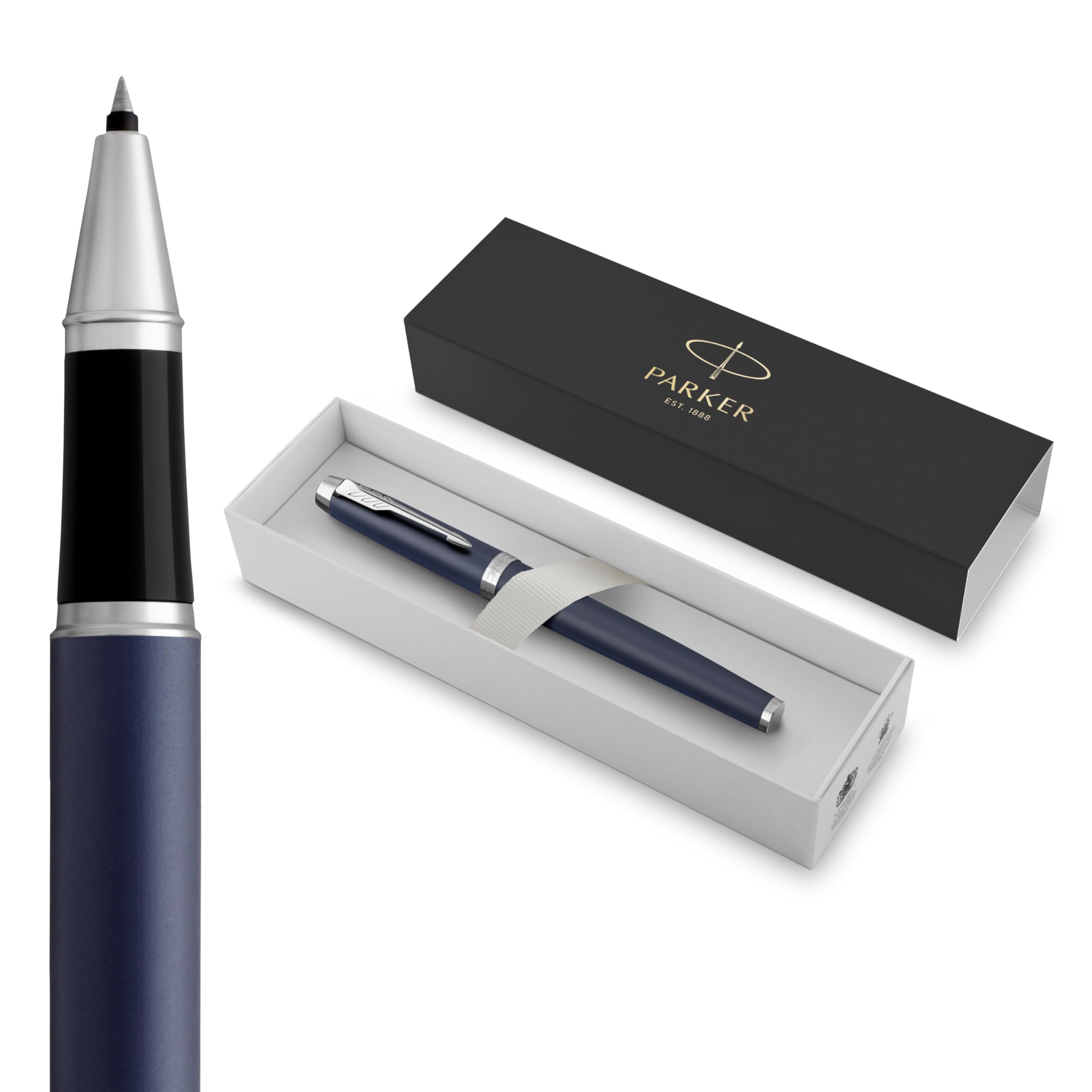 Parker IM Rollerball Pen, Matte Blue, Fine Point, Includes Black Ink Refill - Smooth Writing, Sleek, Polished, Professional