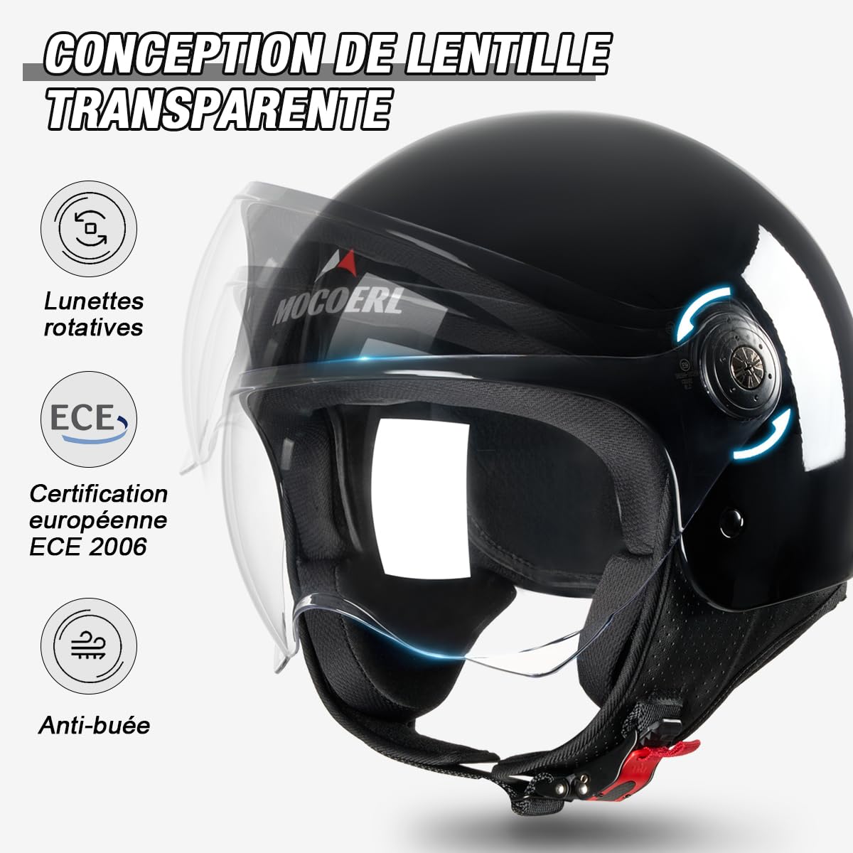 Casco Moto Jet Retro Abierto - Certificación ECE/DOT, Visera Solar Interior, Tallas M A XXL - Para Scooter, Custom, Cruiser