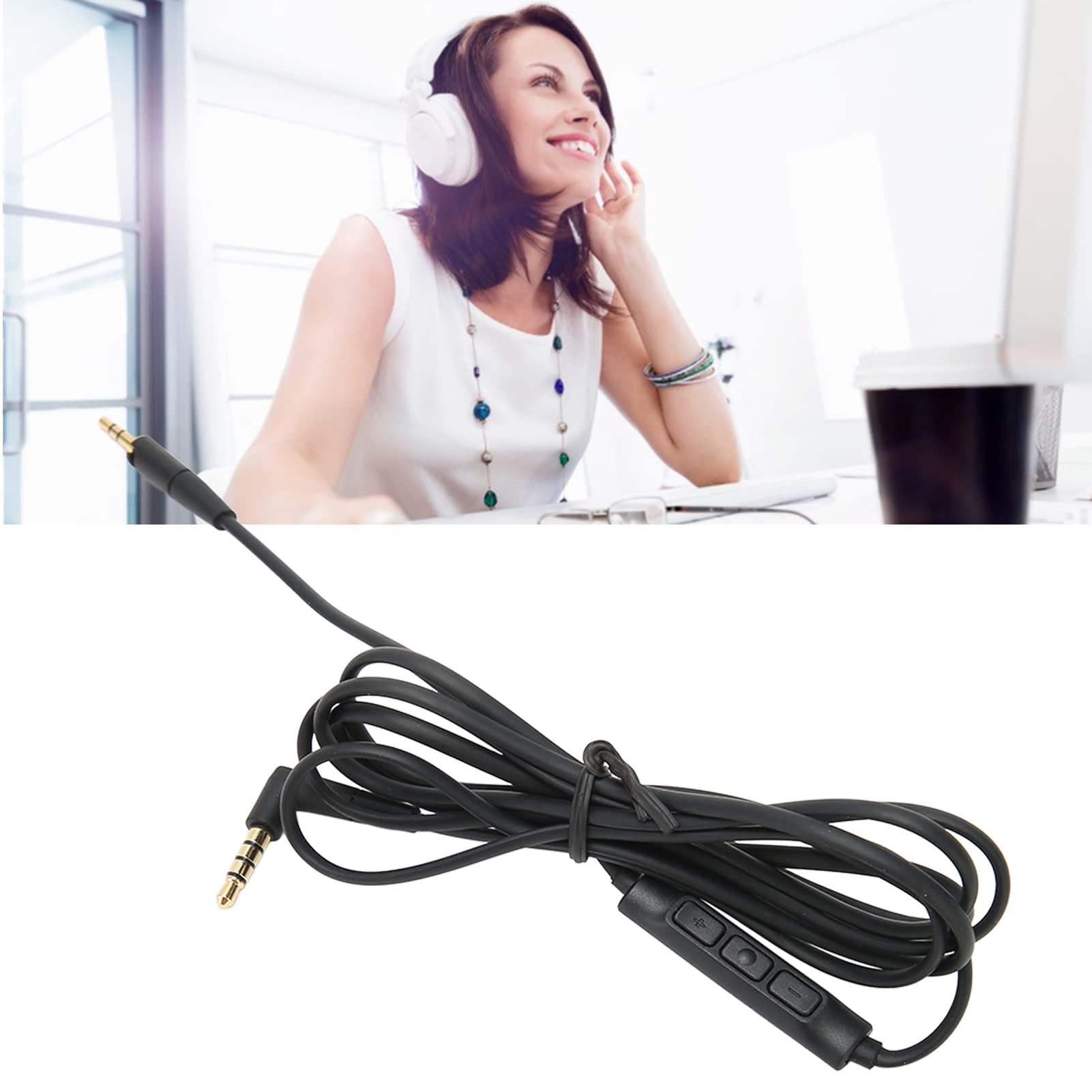 Ersatz Kopfhörerkabel mit Inline Mikrofon Fernbedienung für die Lautstärkeregelung für HD4.40, HD4.40BT, HD4.50, HD4.50BTNC, HD4.30i, HD4.30G Kopfhörer.
