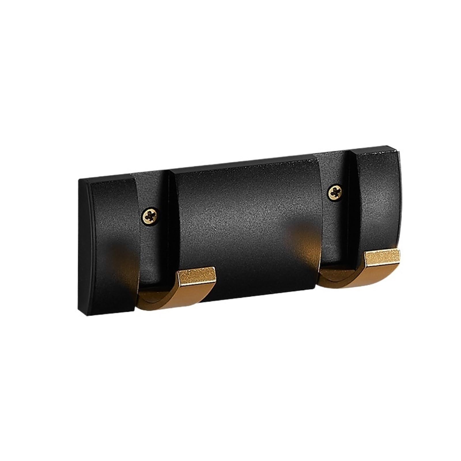 DVMSIEF Coat Hooks Folding Robe Hooks Golden Towel Hanger Nail Installation Wall Rack Coat Clothes Holder for Bathroom Kitchen(Black Gold 2hooks)