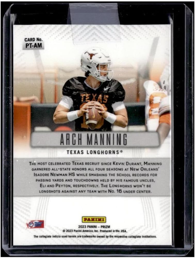 ARCH MANNING RC 2023 Panini Prizm #PT-AM ROOKIE NM+-MT+ NFL NCAA Football Texas Longhorns