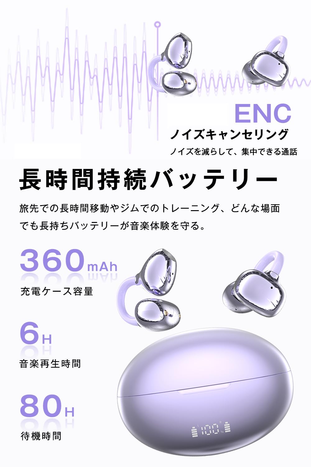 Amazon.co.jp: 明誠 イヤーカフ イヤホン【2026年進化・Bluetooth 6.1