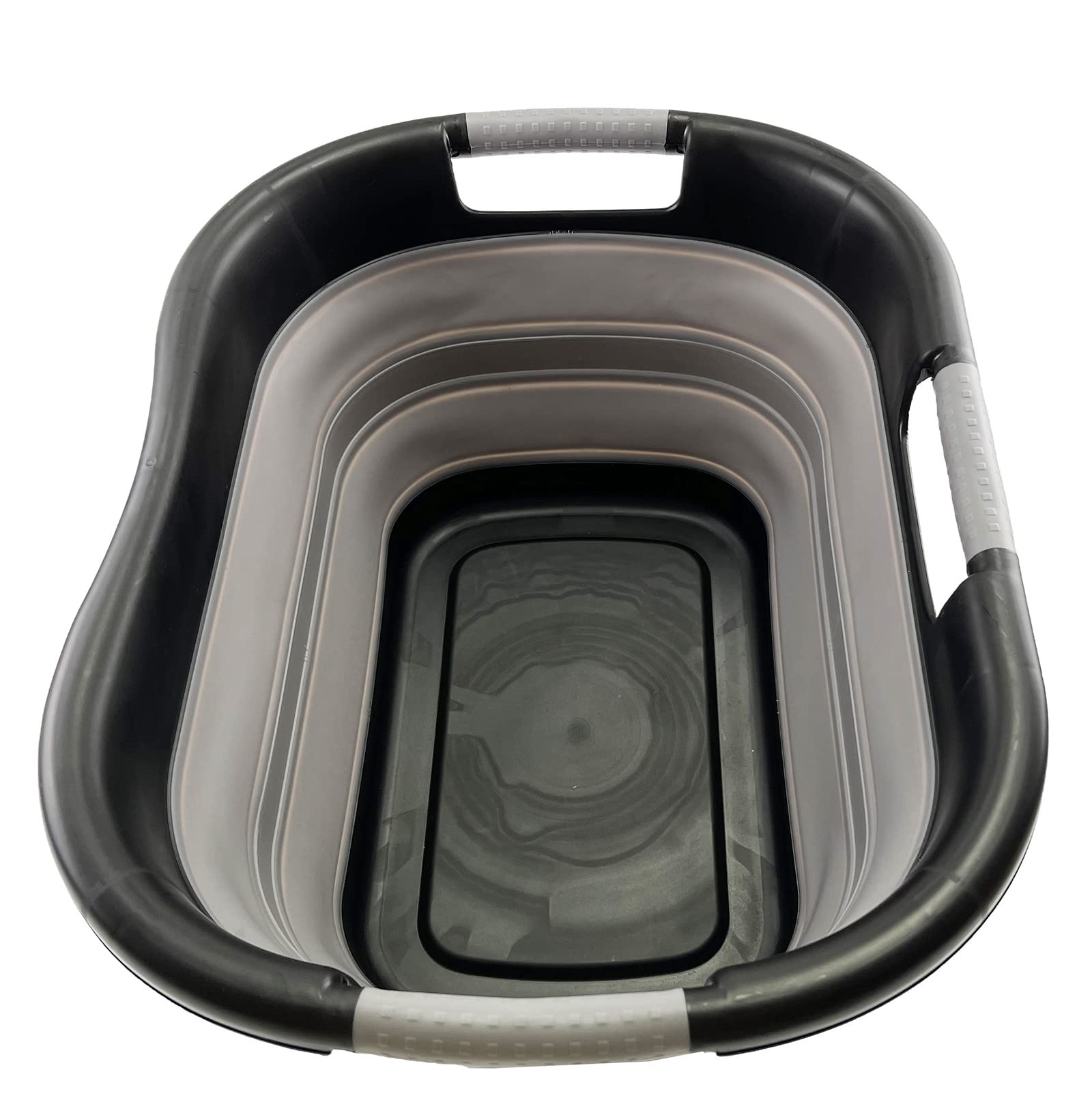 SAMMART 30L Collapsible Plastic Laundry Basket - Foldable Pop Up Storage Container/Organizer - Portable Washing Tub - Space Saving Hamper/Basket (Black/Alloy Grey)