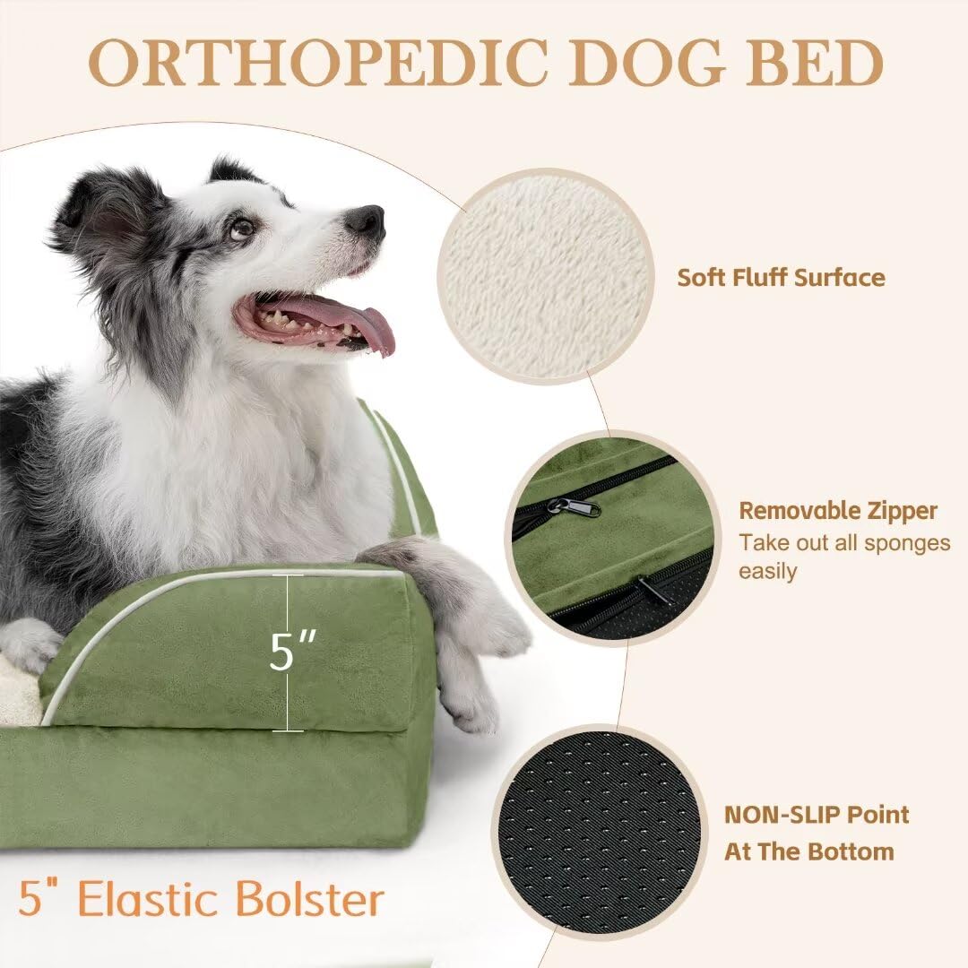 Comfort Expression - Cama ortopédica Impermeable de Espuma para Perros extragrandes, sofá para Mascotas Duradero, Cama para Perros con Funda extraíble y Lavable con Cremallera y Base Antideslizante