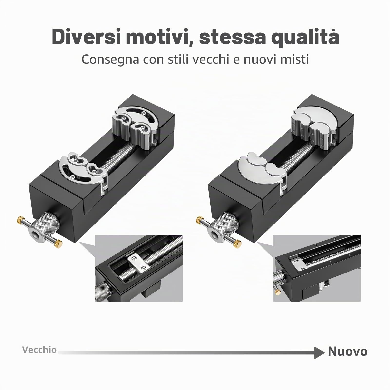 WhiteRhino Morsa fractal intelligente – mini-morsa da banco auto-regolante con 6 ganasce indipendenti per forme irregolari – morsa per trapano per fai-da-te, gioielli & riparazioni