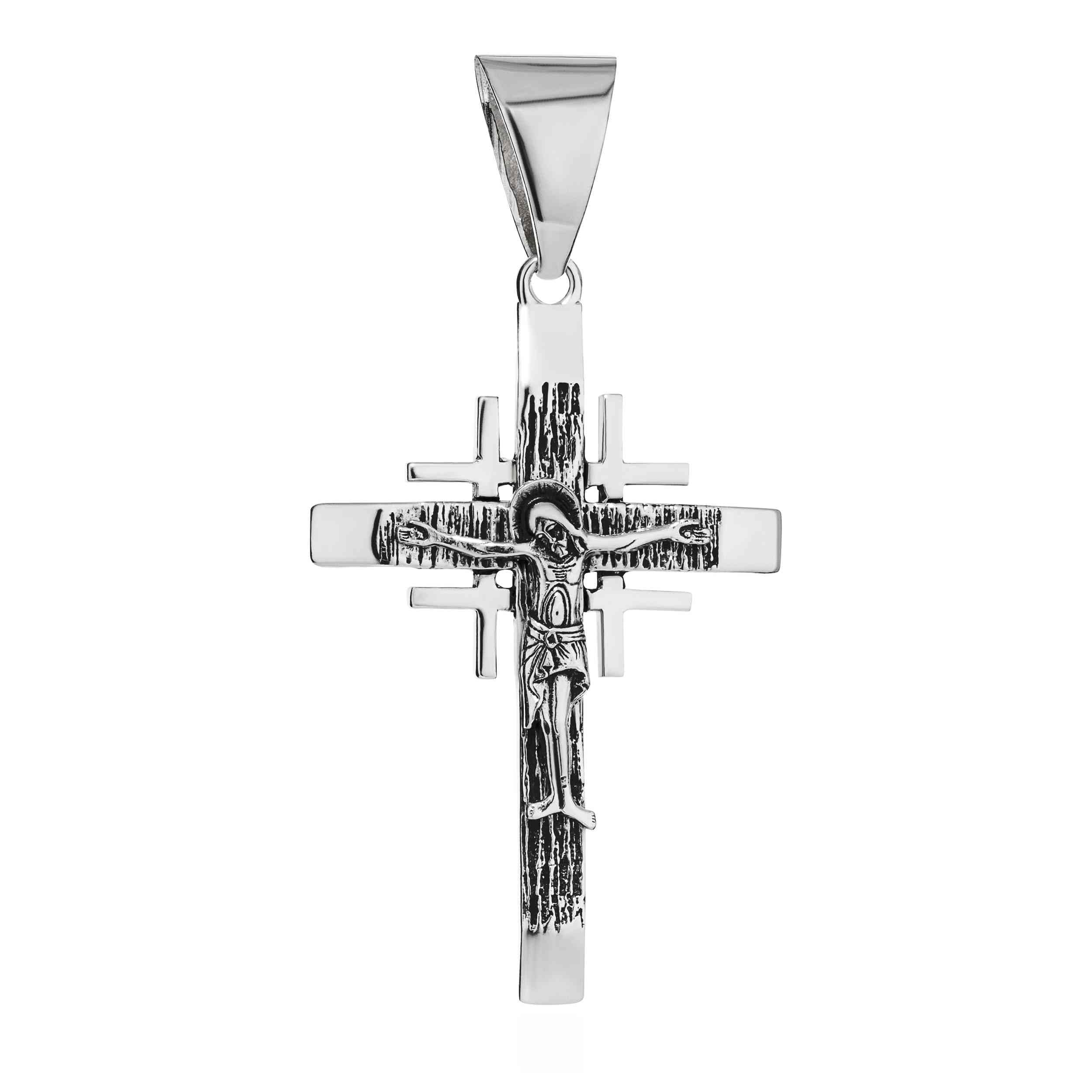 NKlaus Exquisiter zawieszka do łańcuszka ze srebra próby 925, krucyfiks, 50 x 34 mm, elegancja w szczegółach 15471, Srebro
