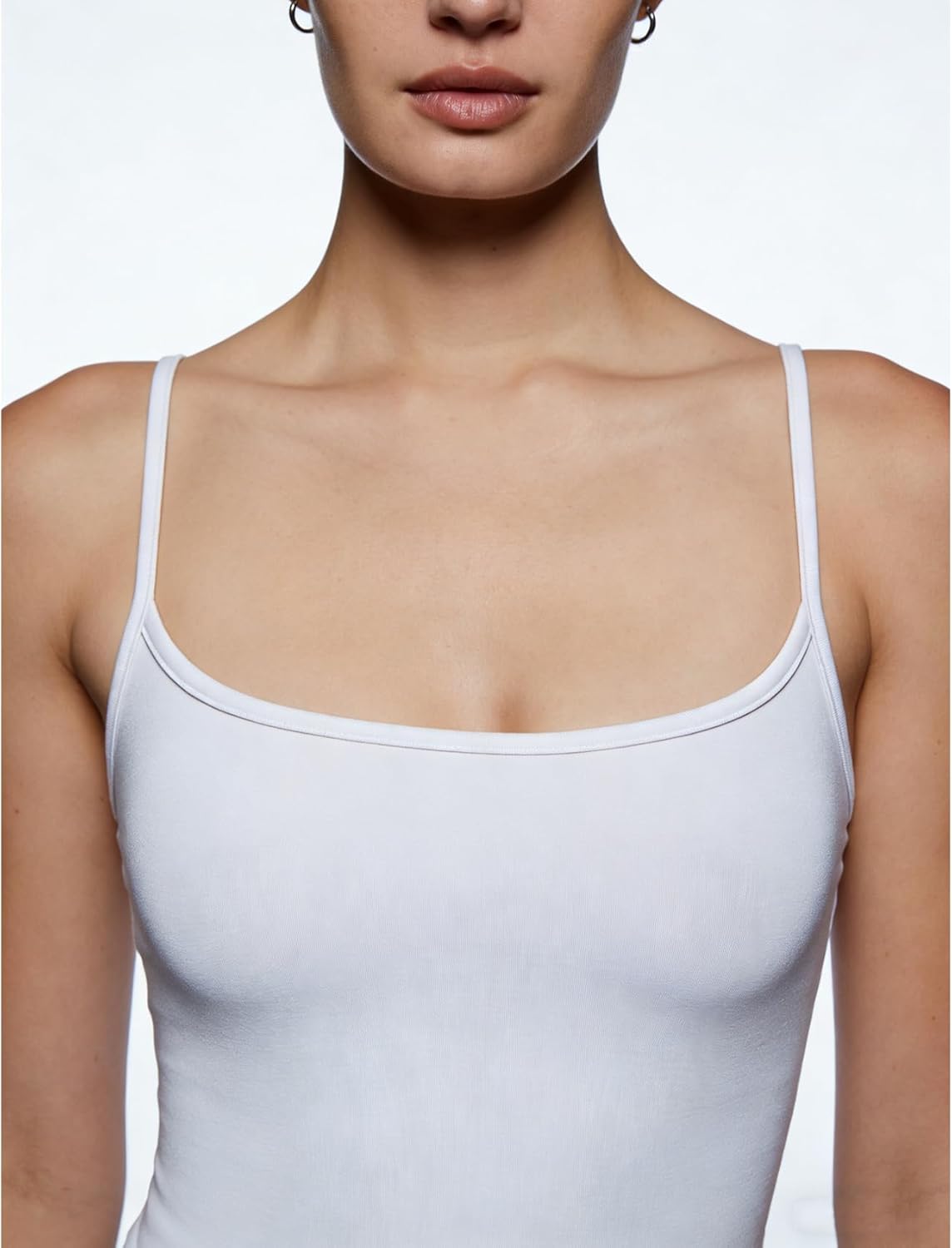 Women's Braless Tank Top Fitted Spaghetti Strap Cami for Going Out Workouts Y2K Cute Basic Top - Image 3