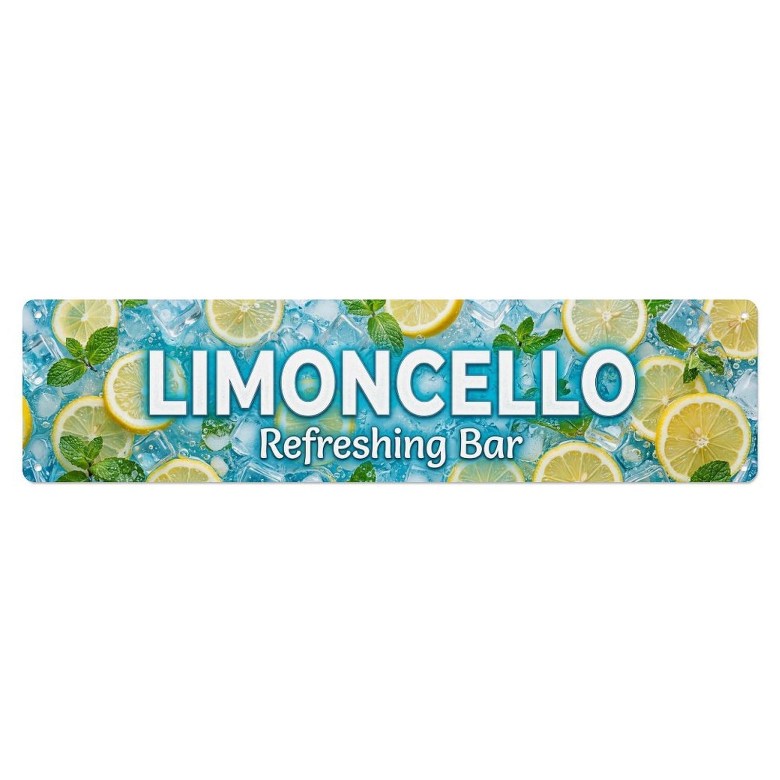 Vintage Limoncello Refreshing Citrus Bar Metal Tin Sign Plaque Wall Decor for Cafe, Club, Garden Metal Poster 4x16Inch