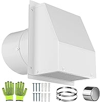 Vista 1 de Cubierta de ventilación de secadora de 4 pulgadas en el exterior, cubierta de ventilación de pared exterior de la secadora, cubierta de ventilación