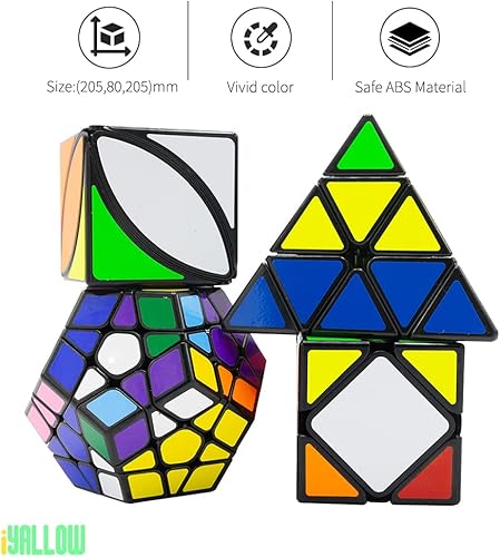 Miniatura 2 de iYallow QiYi - Juego de rompecabezas de caja de regalo no cúbica megaminx, piraminx, skewb y mastermorphix en la versión sin calcomanías, gran
