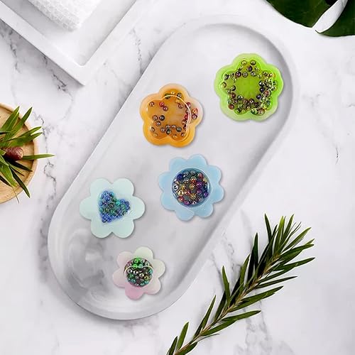 Miniatura 5 de Voyyphixa 8 moldes para coctelera de resina de flores, moldes de resina, moldes de silicona para arena movediza para resina epoxi, molde para