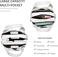 Vista 4 de NICOLE & DORIS Bolsos de moda para mujer, bolsos elegantes con asa superior para mujer, bolsos de hombro florales de cuero PU