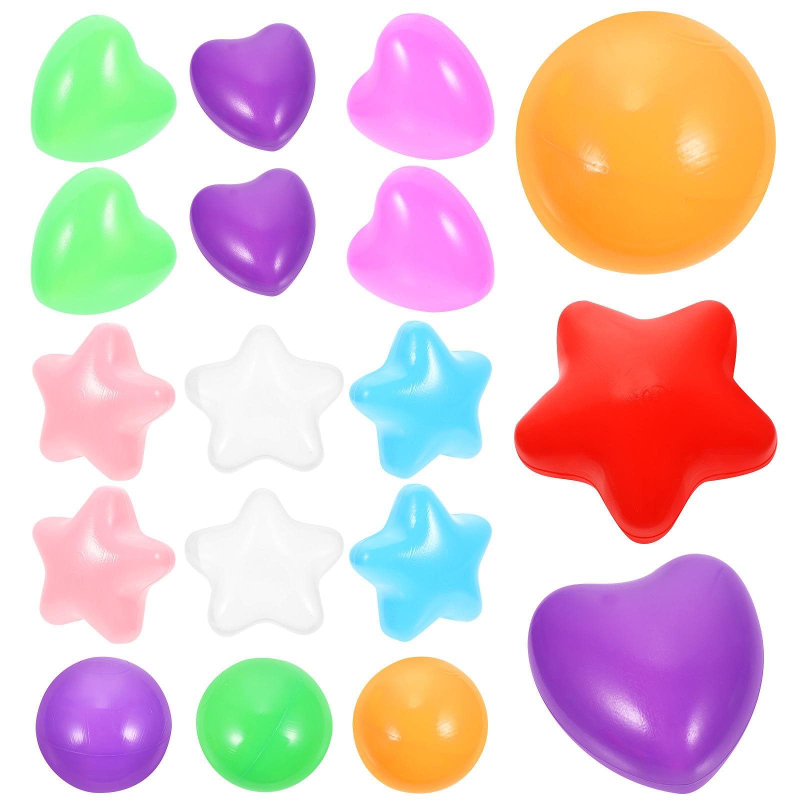GARVALON Bolas Forma de Estrella de Plástico, 150 Piezas para Niños