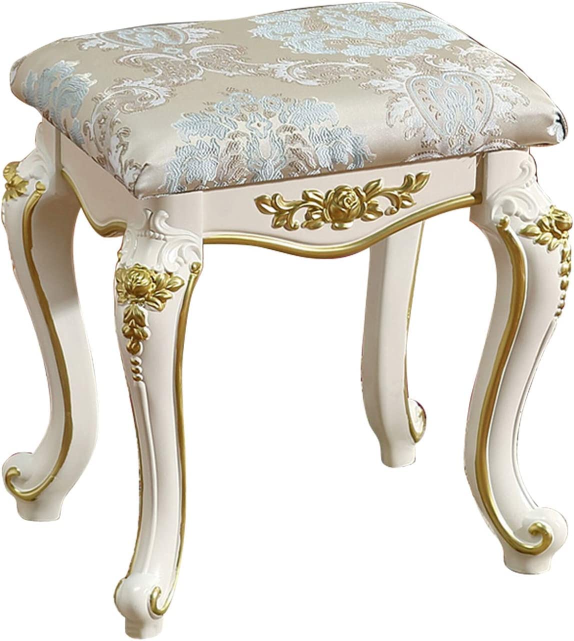 Taburete de tocador y silla de maquillaje blanca de 45x31x41cm