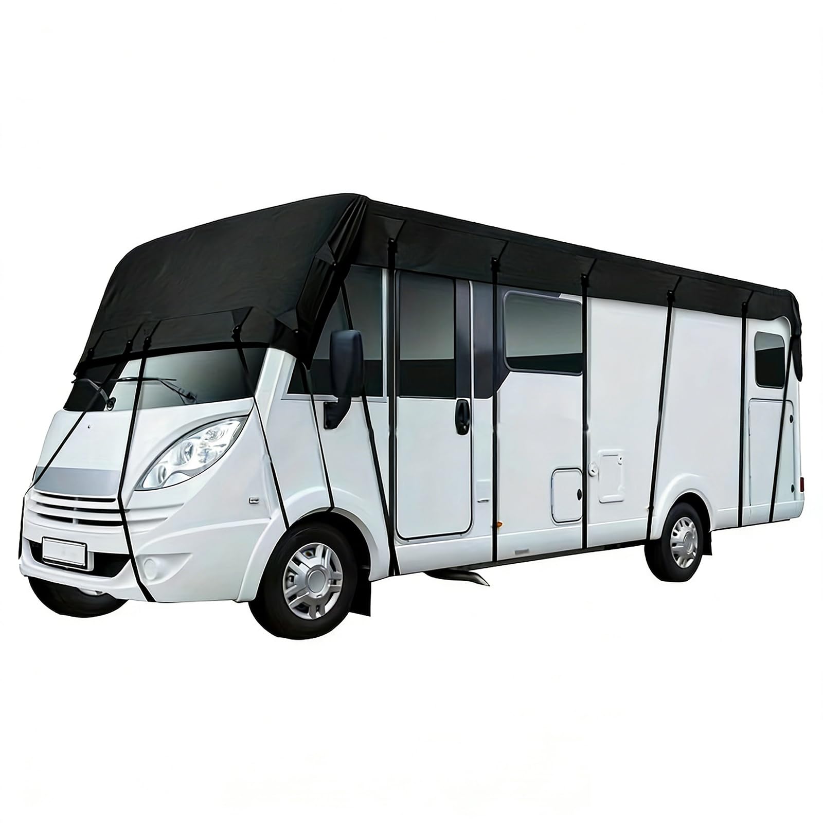 Wohnwagen Abdeckung, 210d Oxford Gewebe Wohnwagenplane, wasserdichte, Wind- und SchneegeschüTzte Wohnwagen SchutzhüLle, Uv Protector Abdeckplane mit Festband für Verschiedener Wohnmobile (8.5x3m)