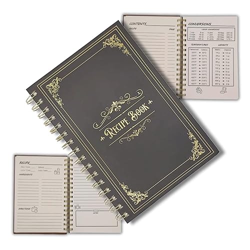 Miniatura 1 de JoyfulDestiny Libro de recetas en blanco para escribir tus propias recetas, libro de cocina y diario de recetas familiares, cubierta laminada
