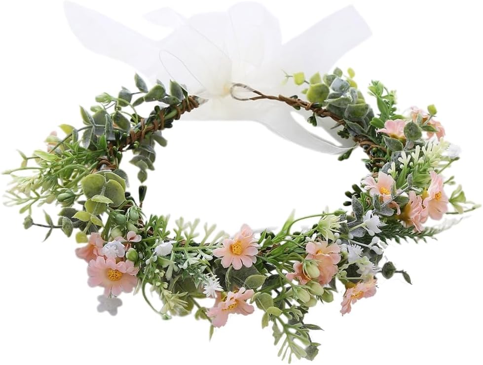 デイジー ヘッドバンド レディース ブライダル リーフ クラウン ウェディングパーティー用品 葉 ガーランド ヘアリース 葉 写真撮