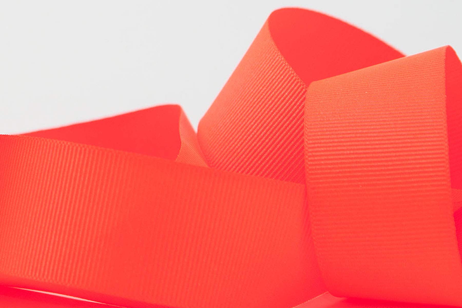 Berisfords Grosgrain Ribbon, Flo Orange, 25 mm, 25mm - Image 3