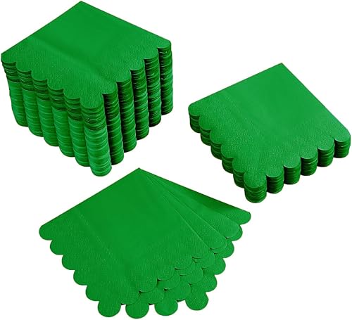 Miniatura 29 de Paquete de 100 servilletas de cóctel de 2 capas con bordes festoneados plegadas de 5 x 5 pulgadas, servilletas desechables para cena, boda, fiesta