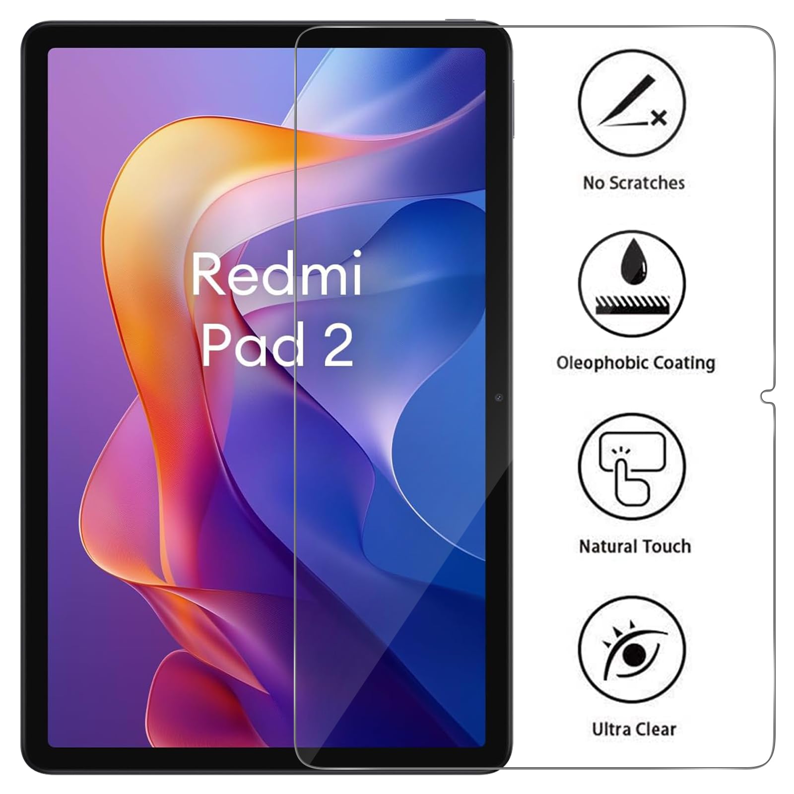 Pellicola Protettiva Vetro Temperato per Xiaomi Redmi Pad 2 2025 11 Pollici (2 Pezzi)