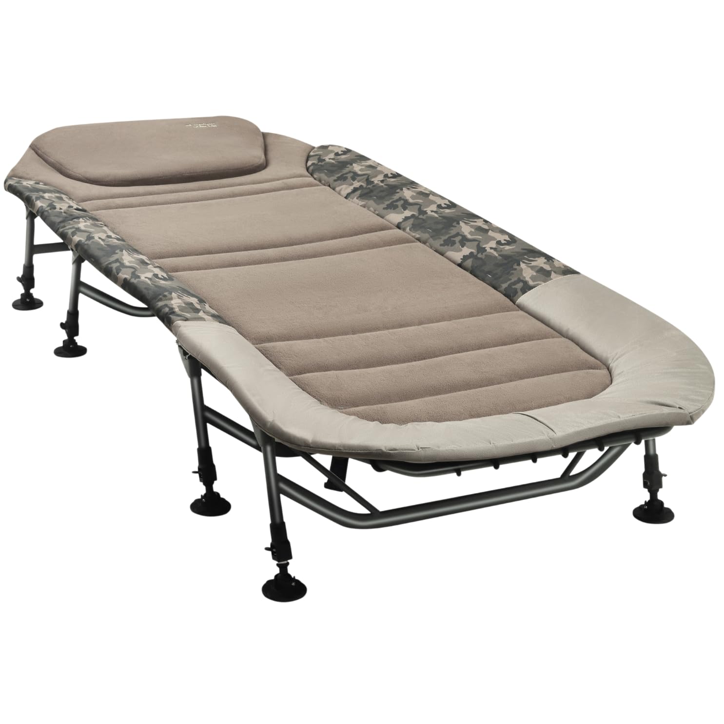 MK-Angelsport Lettino da pesca, 150 kg, XXL a 8 gambe, Fort Knox FlatSize X-Pro Camo Bedchair