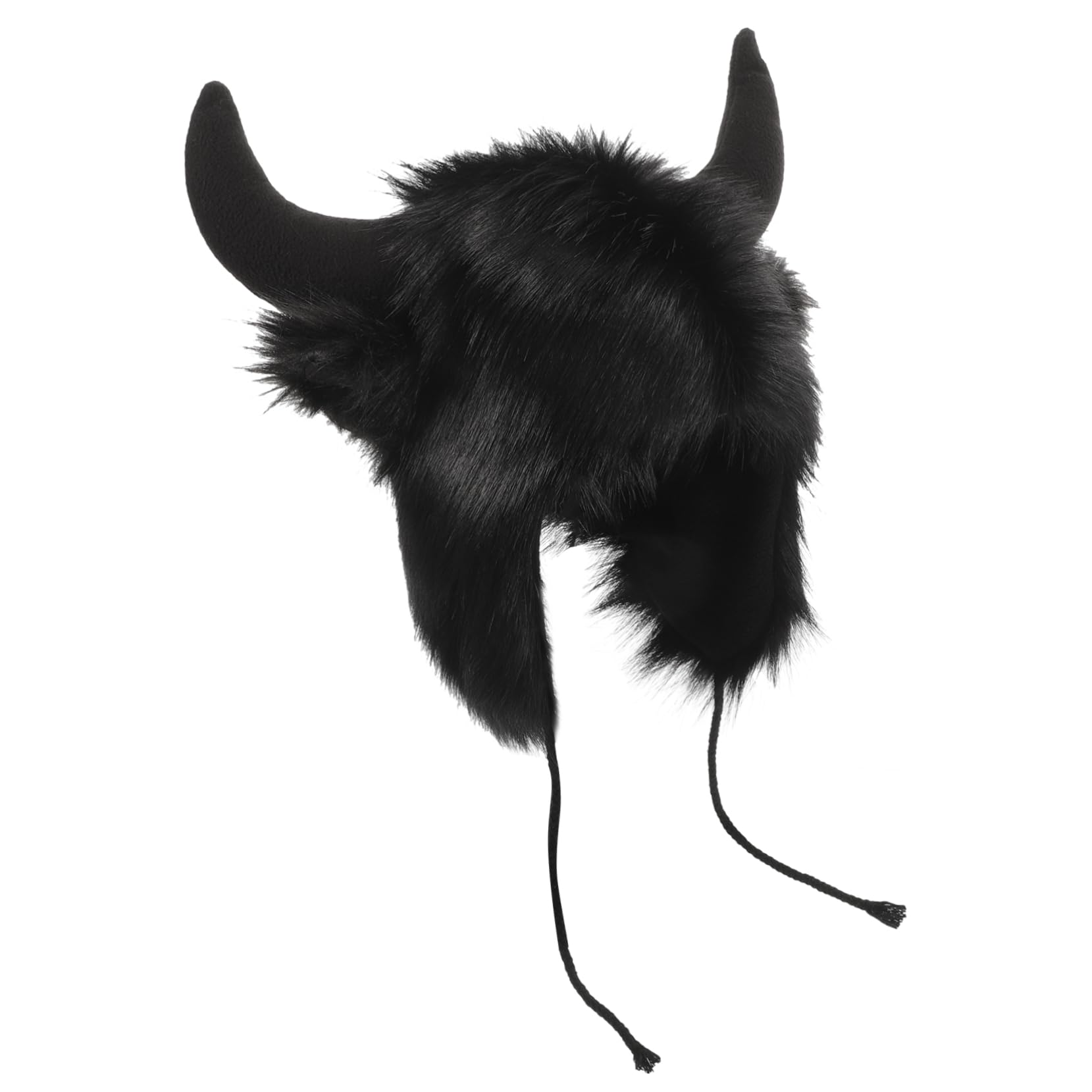 FRCOLOR Tapa Del Oído De Bocina Fiesta Sombrero Gracioso Divertido Lindos Sombreros Sombrero Con Cuernos Sombreros De Orejas De Animales Sombrero Caliente Disfraz Negro Poliéster