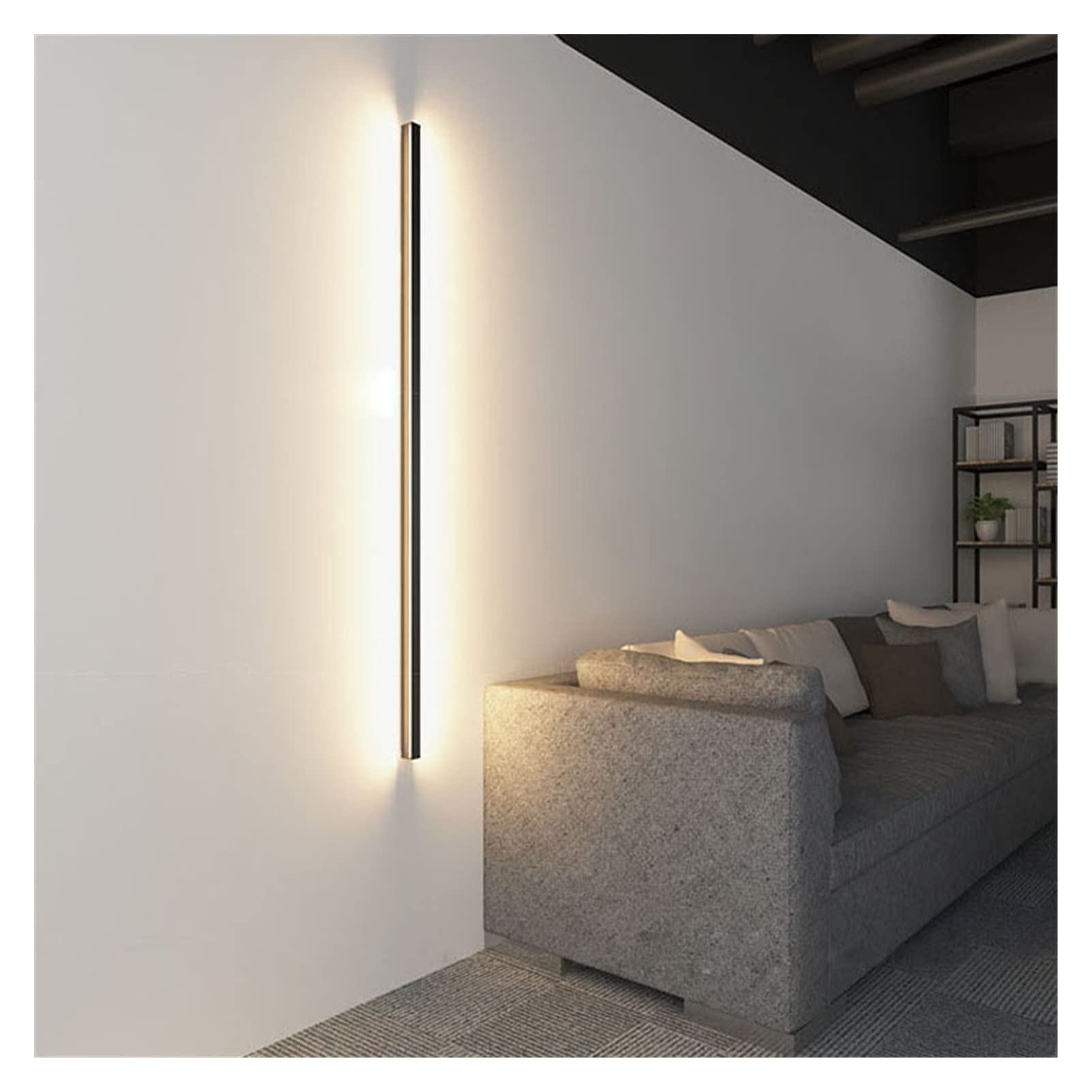 VDOQTLJT Wall lamp Simple Long Strip Lamp Bedroom Bedside Modern Minimalist - Living Room Sconce(Black D100cm 20w,3000K)