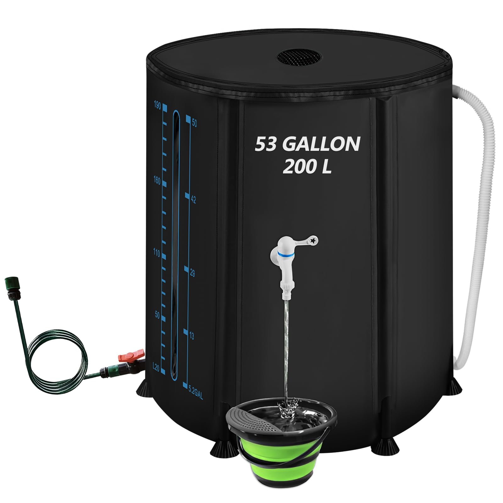 Snapklik.com : Collapsible Rain Barrel, 53 Gallon/200 L Portable Rain ...