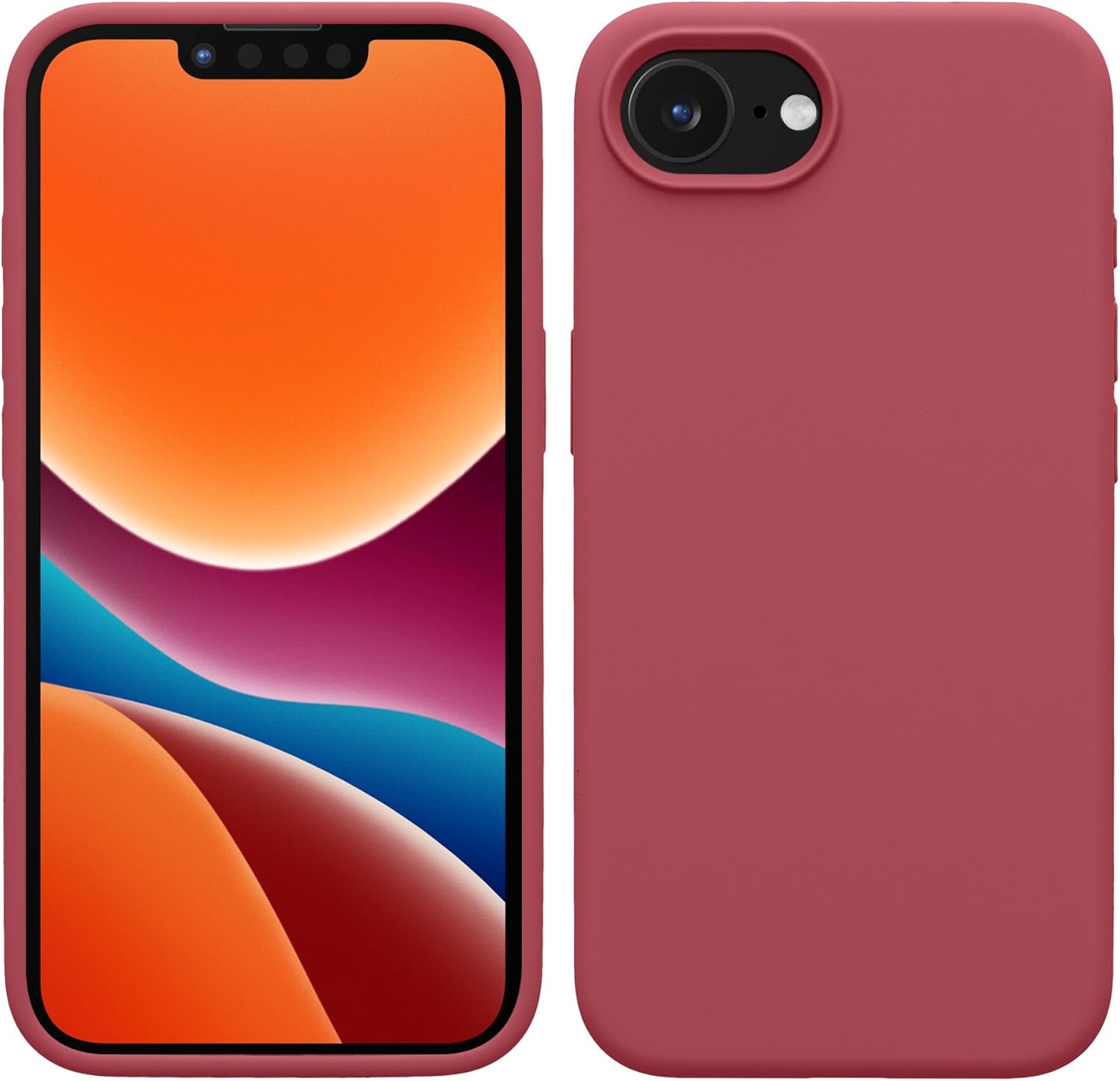 kwmobile Case Compatible with Apple iPhone 16e Case - TPU Silicone Phone Cover with Soft Finish - Dark Rose