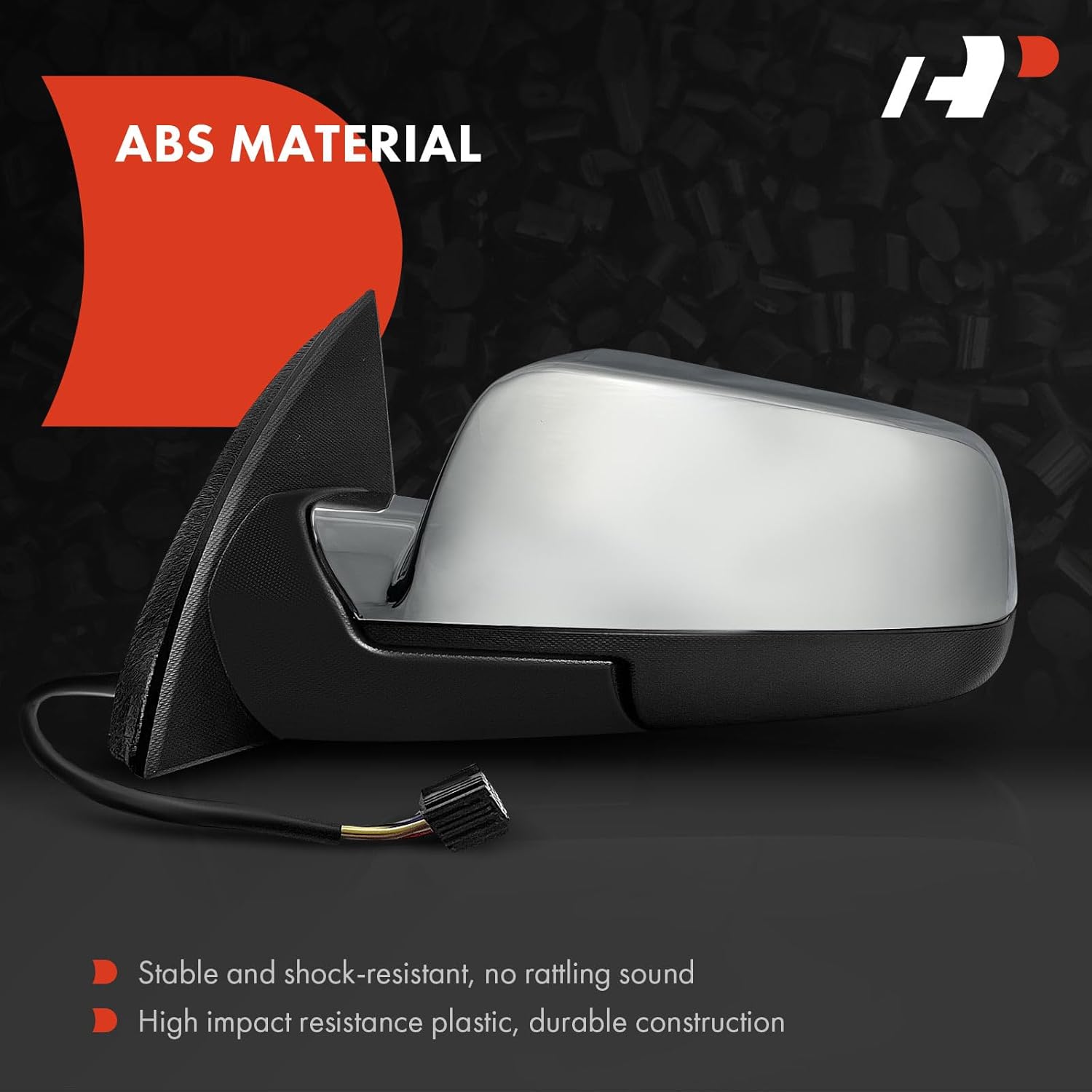 A-Premium Driver Side Power Door Mirror - Compatible with Chevrolet Equinox & GMC Terrain, 2010-2017 - Heated Manual Folding Chrome Outside Rear View Mirror w/Blind Spot Detection - Replace# 22818267