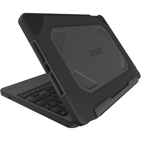 ZAGG Rugged Book Durable Case, Hinged with Detachable Backlit Keyboard for iPad Air 2 - Black