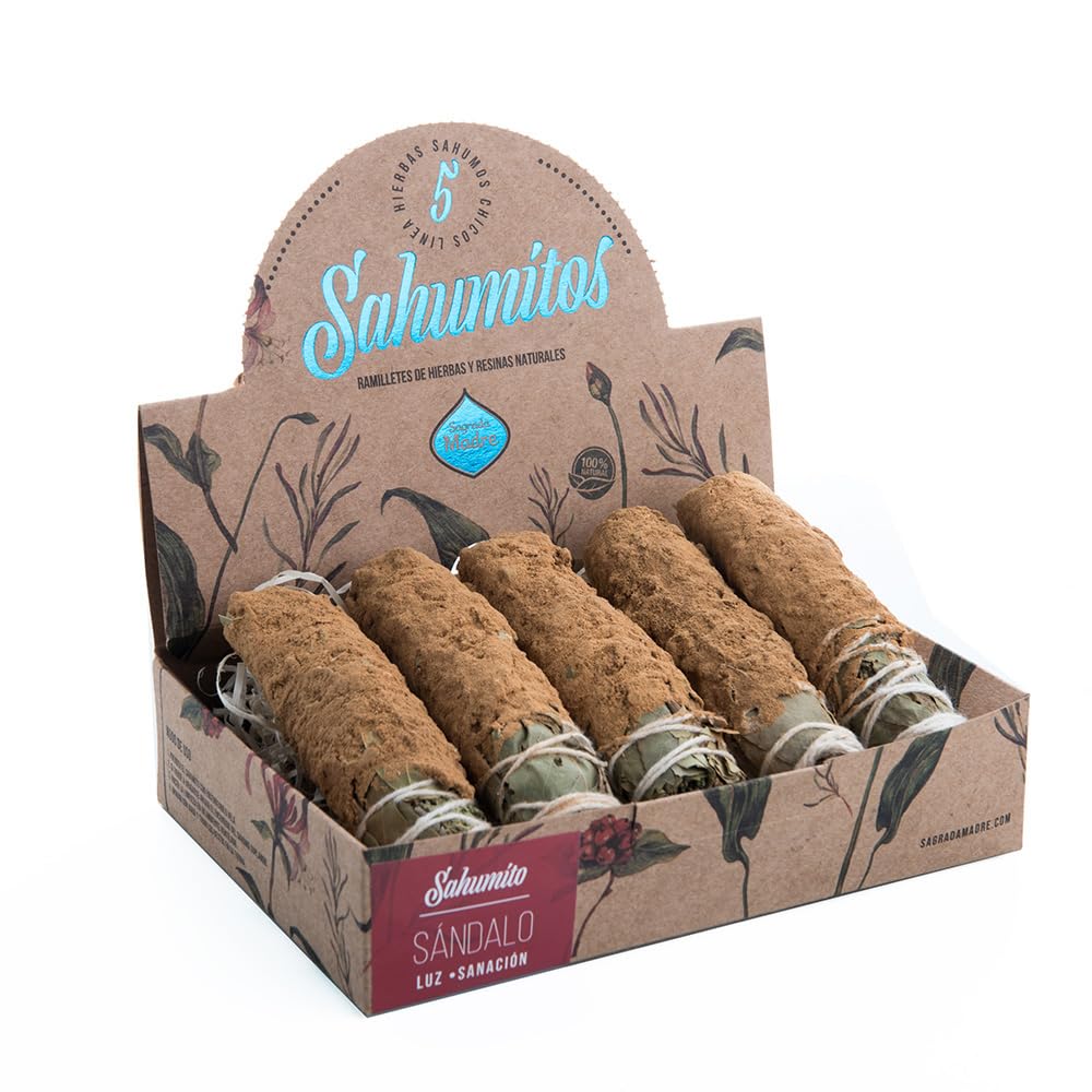 Sagrada Madre Organic Natural Colors Sahumitos Smudge (Box Of 5 Smudges) (Sandalwood)