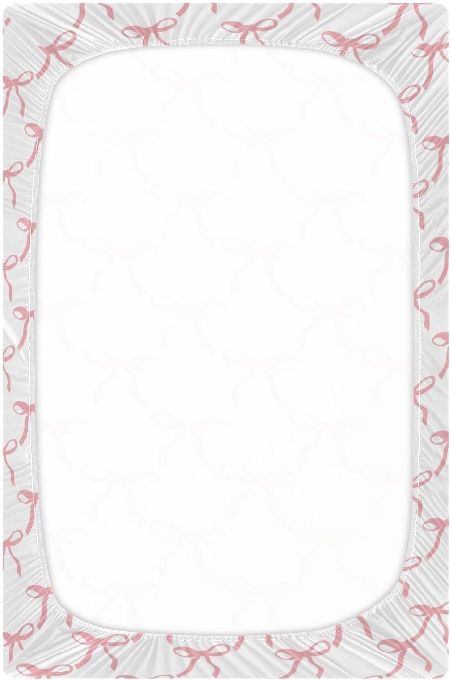 Pink Bows Crib Sheets for Boys Girl Coquette Pink Ribbon Bow Pattern Fitted Mattress Cover Watercolor Bowknotb Toddler Baby Bed Sheets Standard Unisex Crib Sheet 28x52 Inch