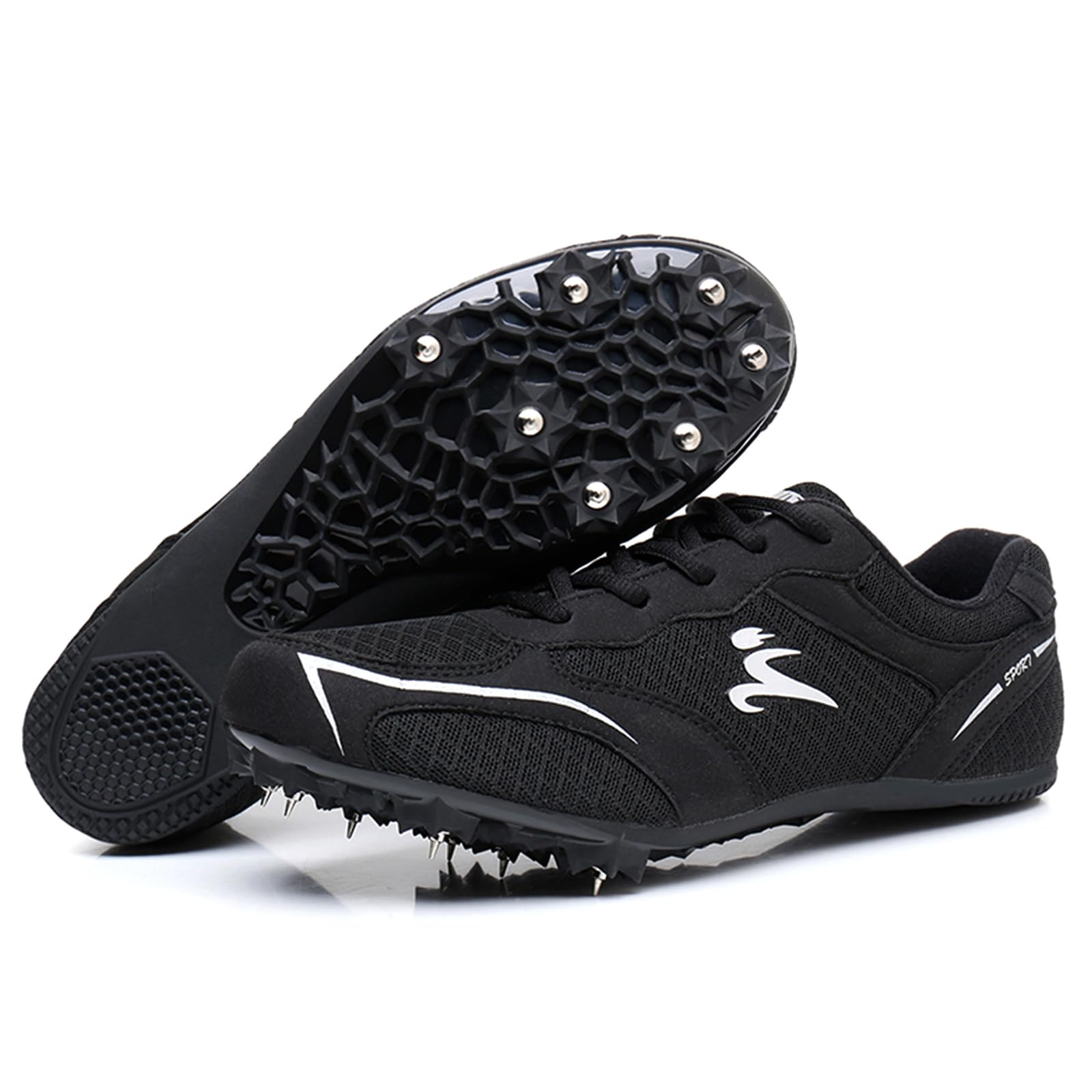 Zapatillas de Clavos Atletismo para Hombre con 7 Clavos Antideslizantes Zapatillas Deportivas para Sprint Velocidad Sprint Running