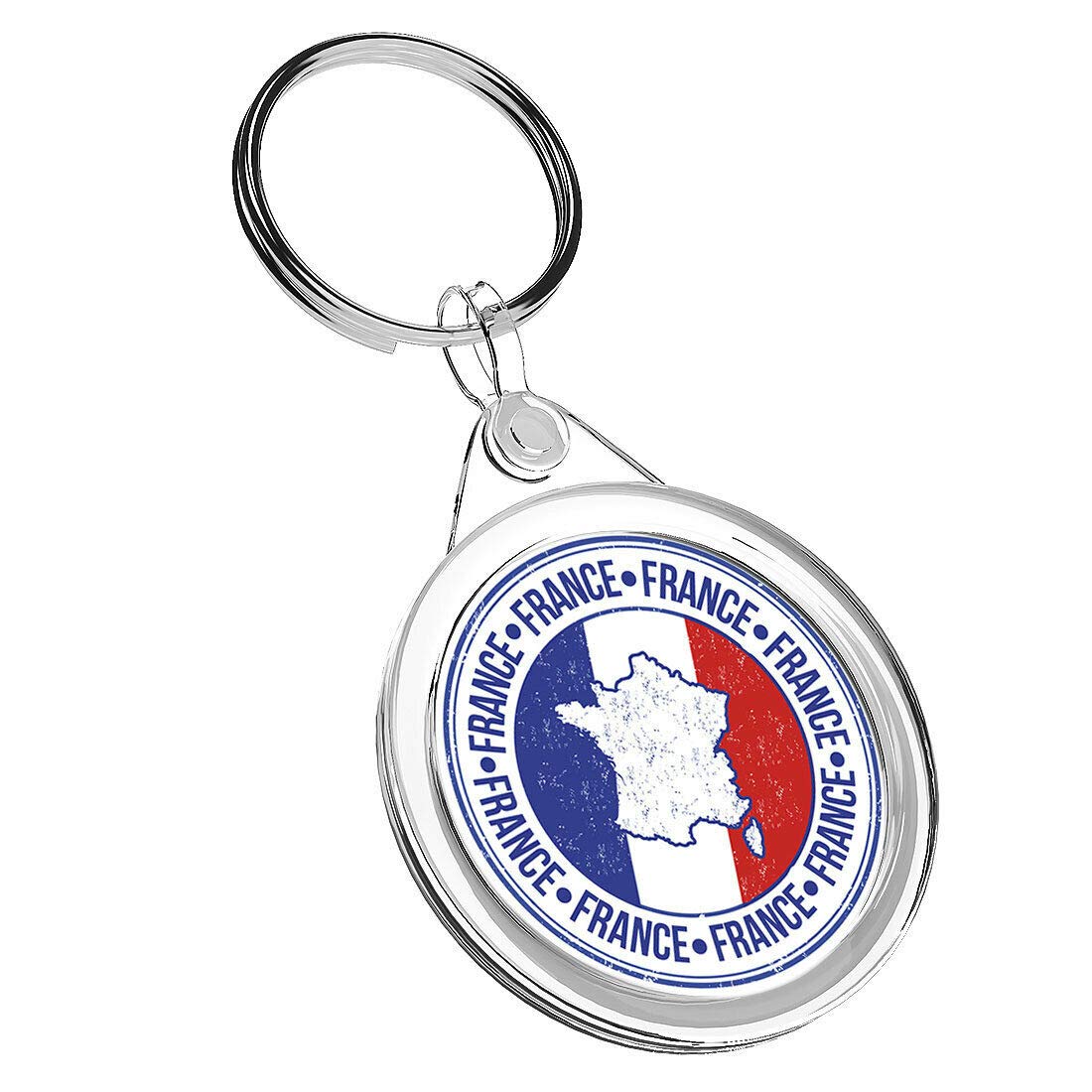 1 x France Flag Map Europe - Keyring IR02 Mum Dad Kids Birthday #5167
