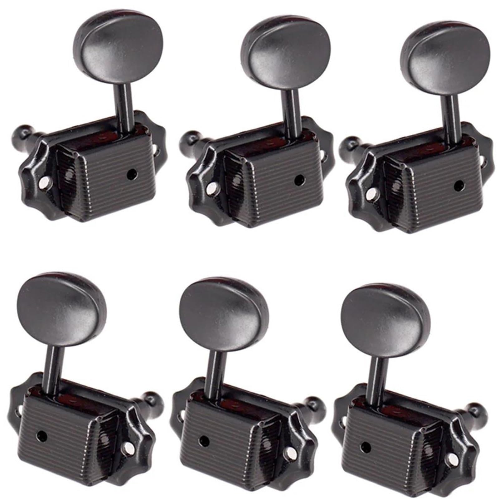Guitar String Tuning Pegs 6Pcs Guitar Machine Heads Knobs 3L 3R Tuning Keys Pegs Vintage Style(Black)