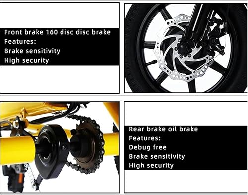 Miniatura 3 de CNAOHGHN Triciclo eléctrico plegable para adultos, motor de 350 W, 14 pulgadas pequeña bicicleta eléctrica de 3 ruedas con cesta trasera para