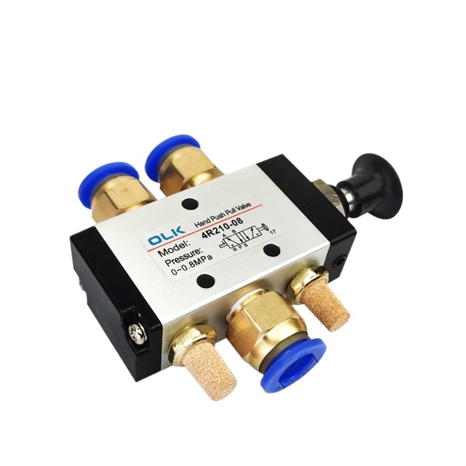 Nqvqtkrup With 10Mm Fittings 4R210-08 Manual Valve 2 Way 5 Position Push And Pull Pneumatic Switch Of Directional Valve(With 10Mm Fittings)