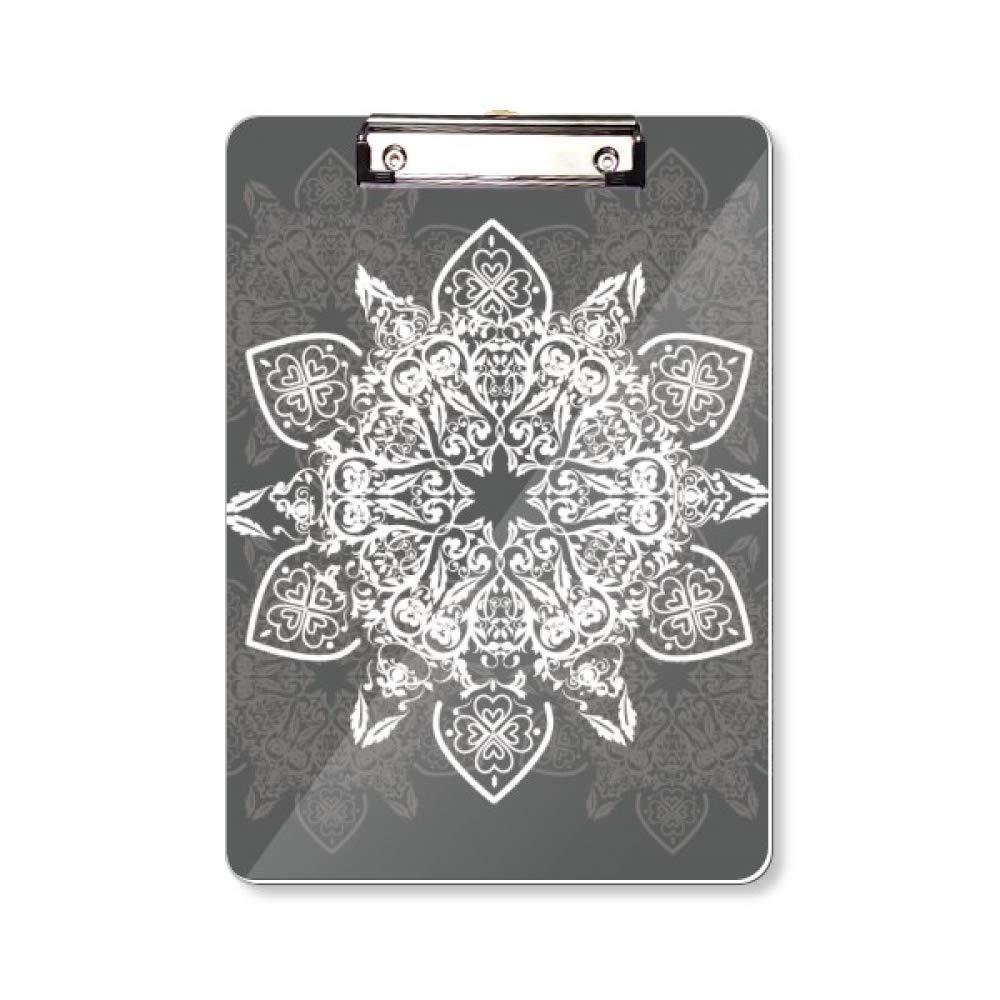 Porte-bloc rigide A4 au motif arabe géométrique noir et blanc - 5