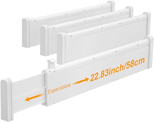 HiYZ Divisores de cajones ampliables con insertos, divisor de cajones de utensilios de cocina grandes, organizadores de cajones ajustables de 2.36