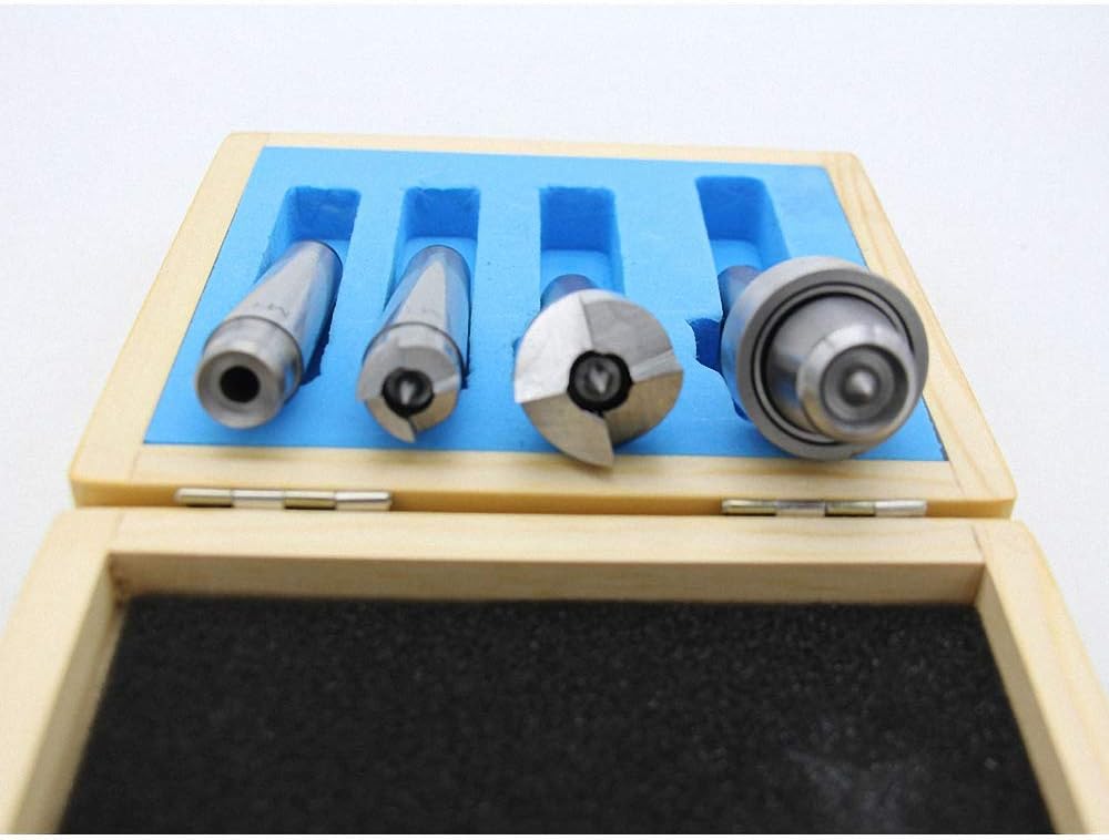 4pcs Set New Live Center MT2 Wood Lathe Live Center MT2 Arbor With Wooden Case