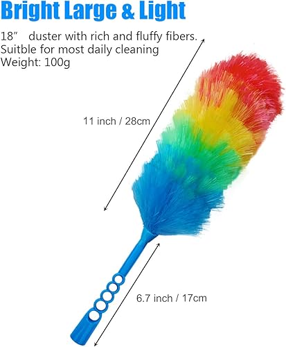 Miniatura 2 de Plumero estático de plumas con cabeza ajustable y lavable  más fibras más grandes y más brillante