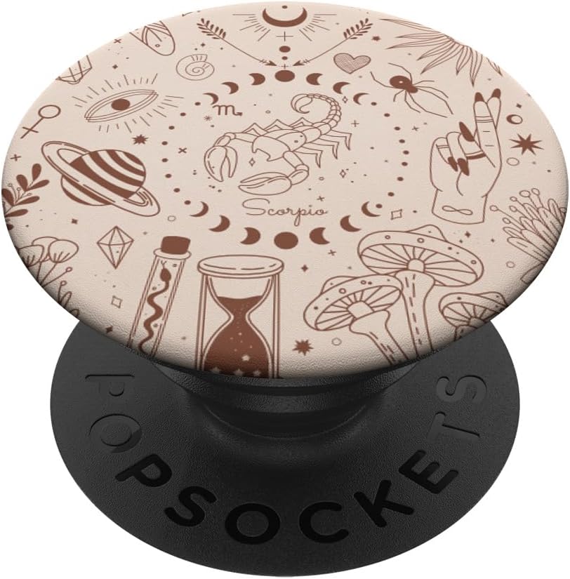 Galaxy Moon Phases Celestial Aesthetic Zodiac Sign Scorpio PopSockets PopWallet for MagSafe