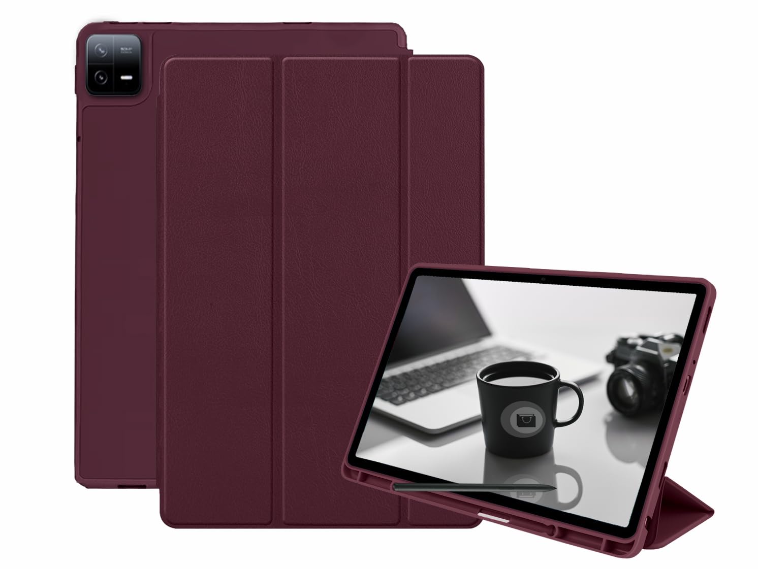 ORRINKART Smart Case Cover for MI Xiaomi Pad 6 Tablet 11 Inch 2023 Pen Holder PU Leather Trifold Smart Case (Plum Maroon) (B0CPQ156NQ) Amazon Price History, Amazon Price Tracker