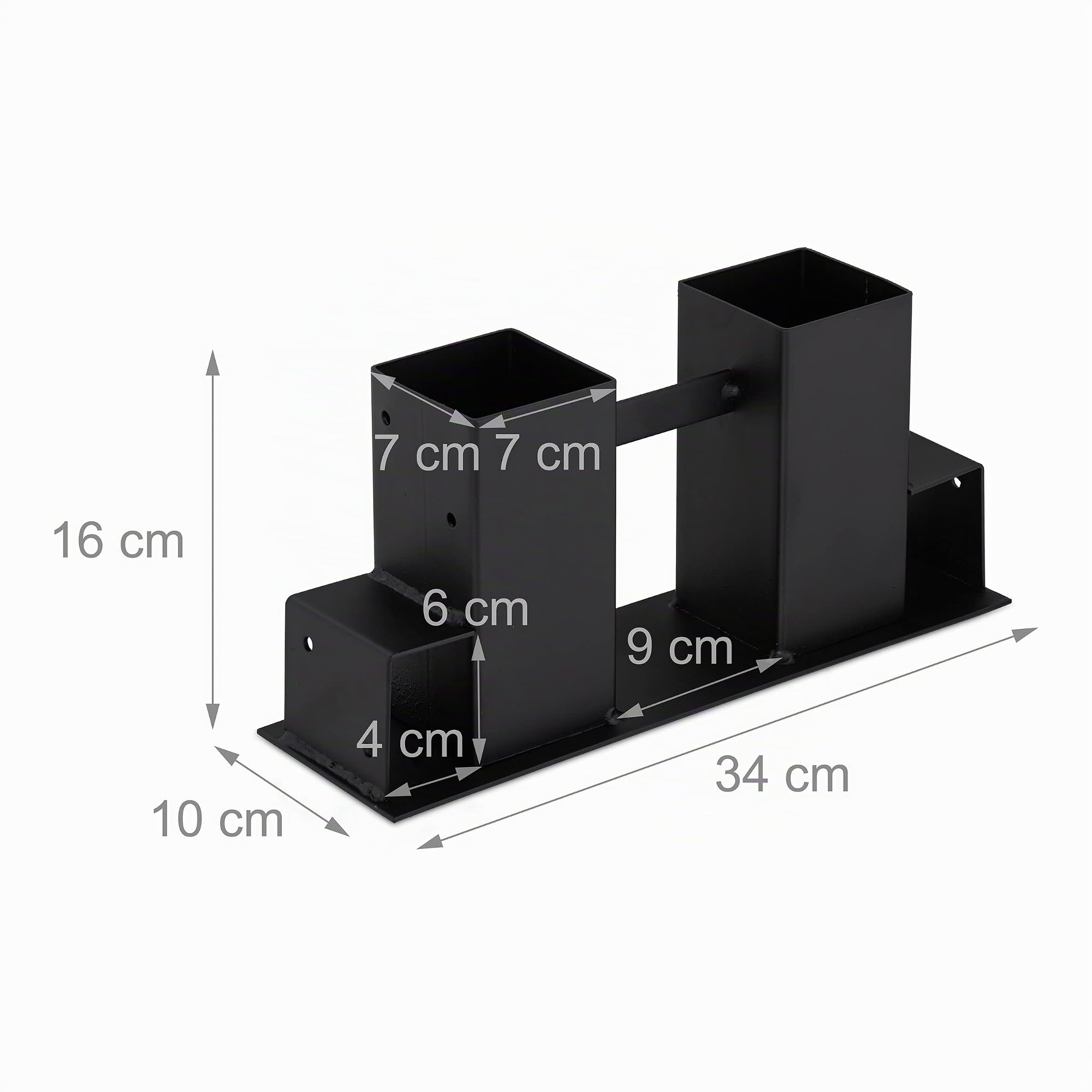 Relaxdays Set de 4 Ayudas para Apilar Leña, Construye tu Propio Estante para Troncos, Soporte Briquets, Metal, Negro