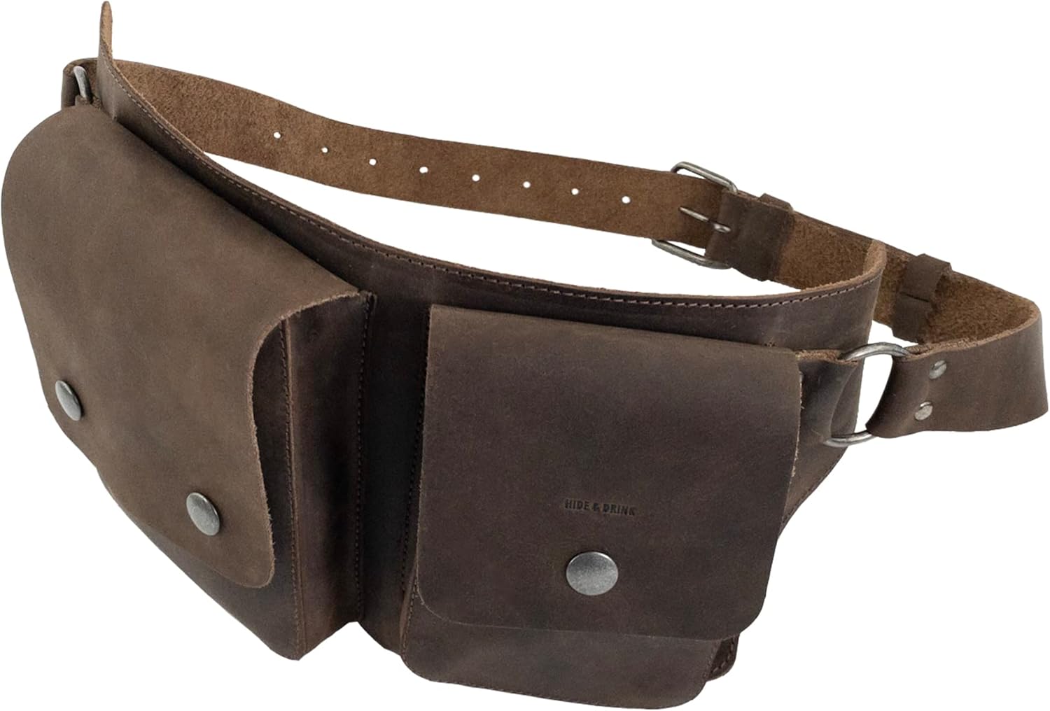 Hide & Drink - Waist Bag Handmade from Full Grain Leather - Bourbon Brown - Image 6