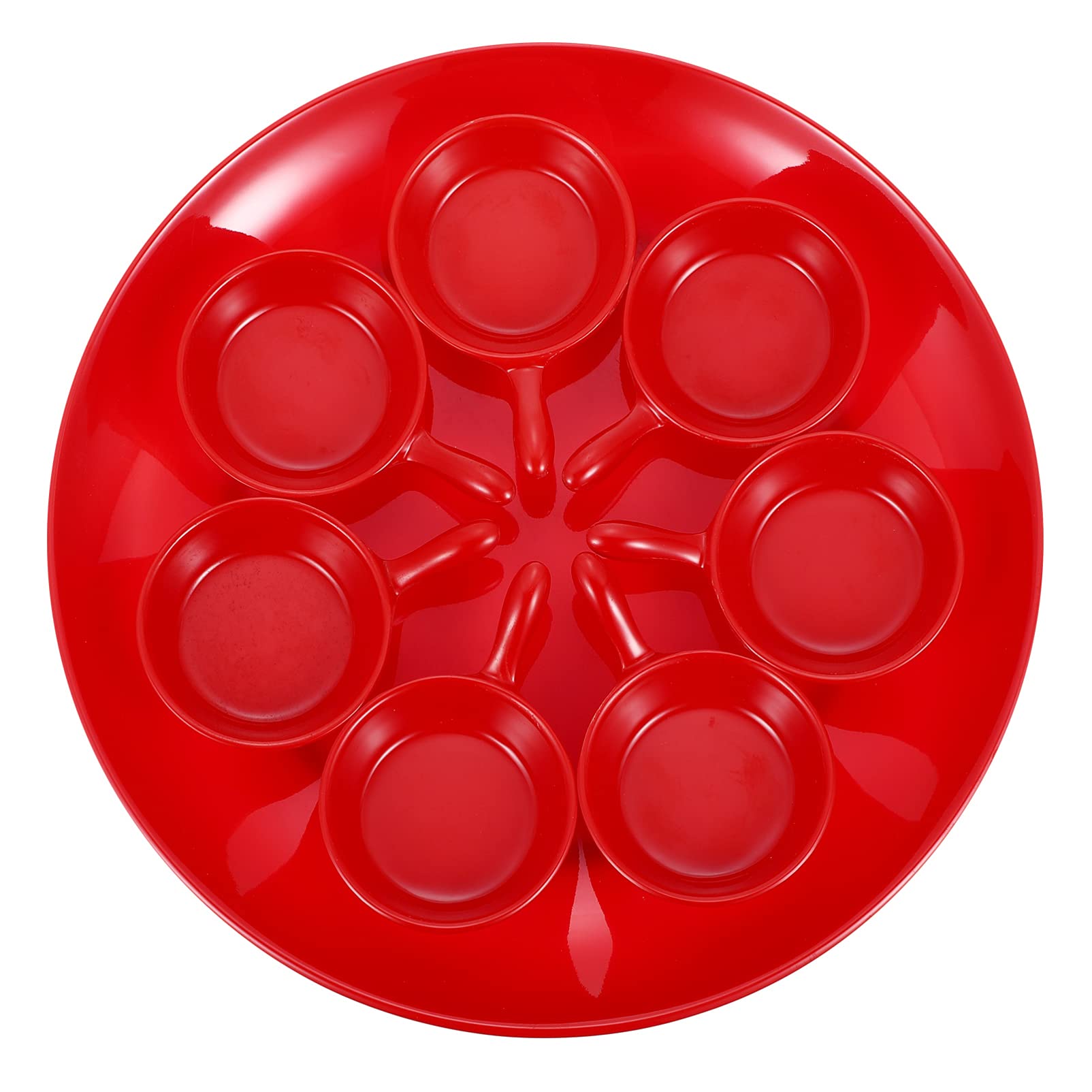 CIYODO Meatball Plate Spoons Set Shrimp Paste Plate Shrimp Ball Spoons for Party Birthday Dinner