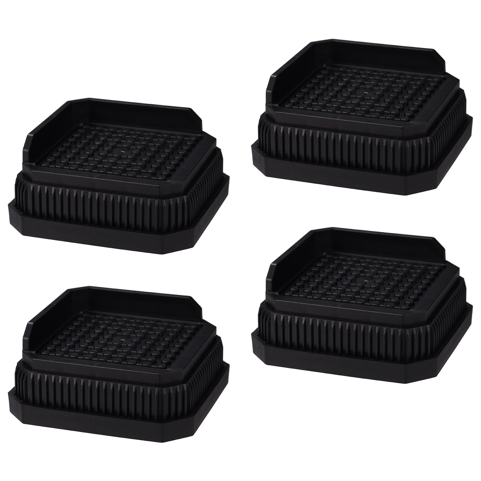 Sinbana 4pcs Treadmill Incline Riser Blocks, 6.8x6.8x3cm/2.7x2.7x1.2in Stackable Incline Riser Blocks for Leveling & Uphill Training with 4 Anti-Slip Pads for Home Gym Treadmill Accessories