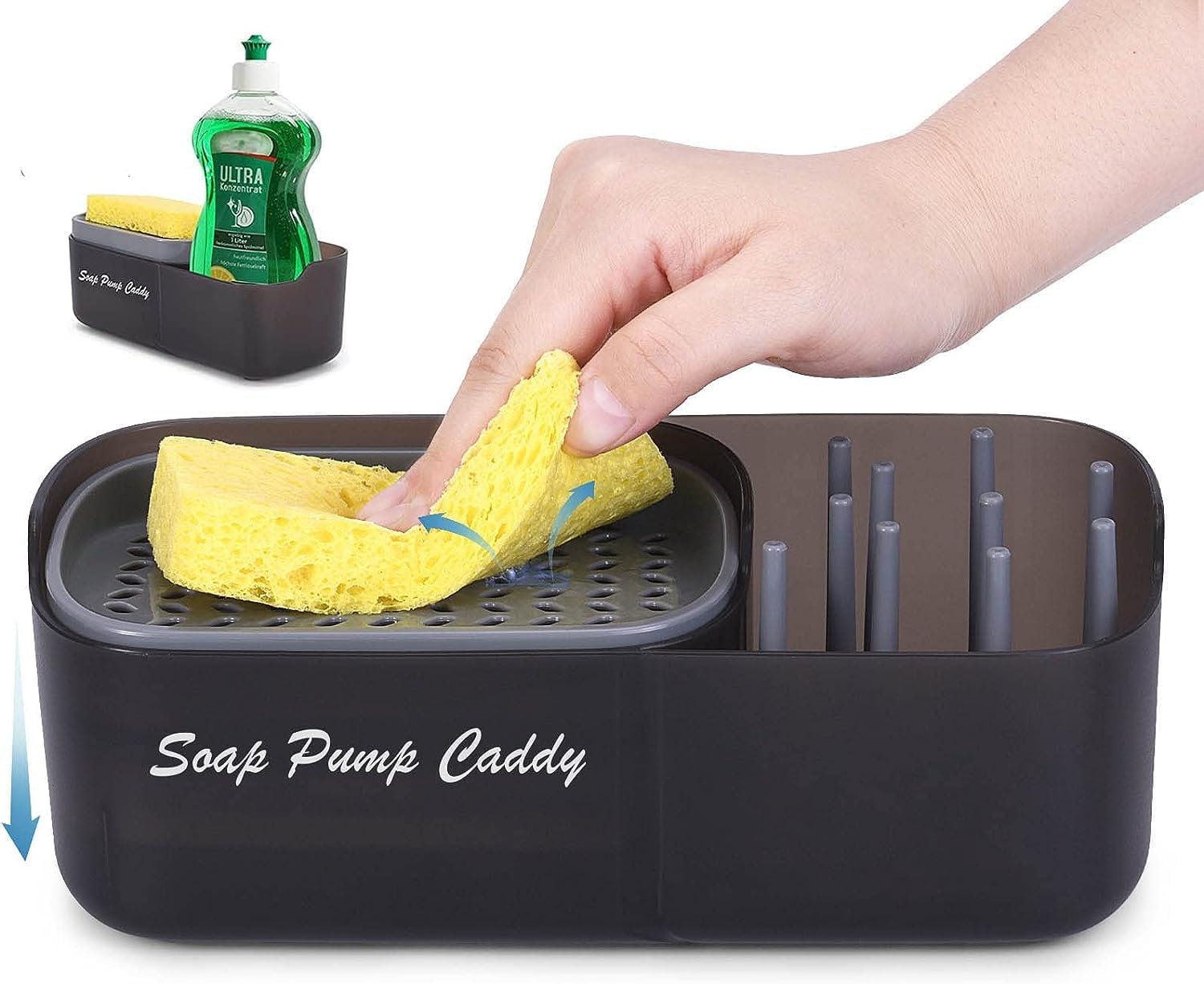 VUNEXO Kitchen Dish Soap Dispenser with Sponge Holder, 3-in-1 Countertop Soap Pump Dispenser, for Kitchen Sink Dishwashing Soap Dispenser - 12.5 Ounces (B0CM3SF133) Amazon Price History, Amazon Price Tracker