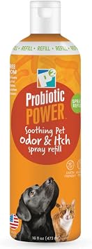 Pet Odor & Itch Refill Dog, Cat, Puppy, Kitten Grooming Spray, Deodorizer, Litter Box Freshener, Hot Spot Spray, Coat, Bedding, Kennel, Carrier, Travel 16 oz
